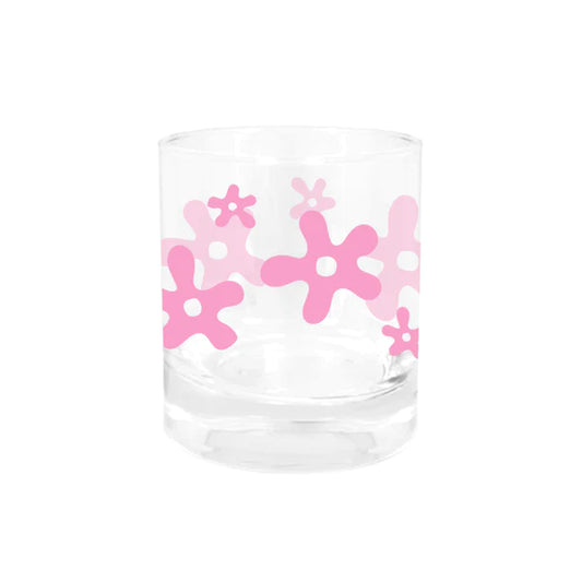 IKO IKO GLASS TUMBLER FLOWER SPLAT LIGHT PINK