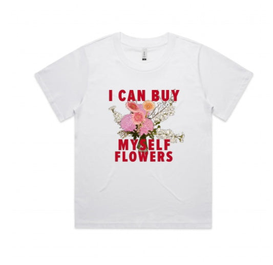 PREORDER NOW /I can by myself flowers / White tee